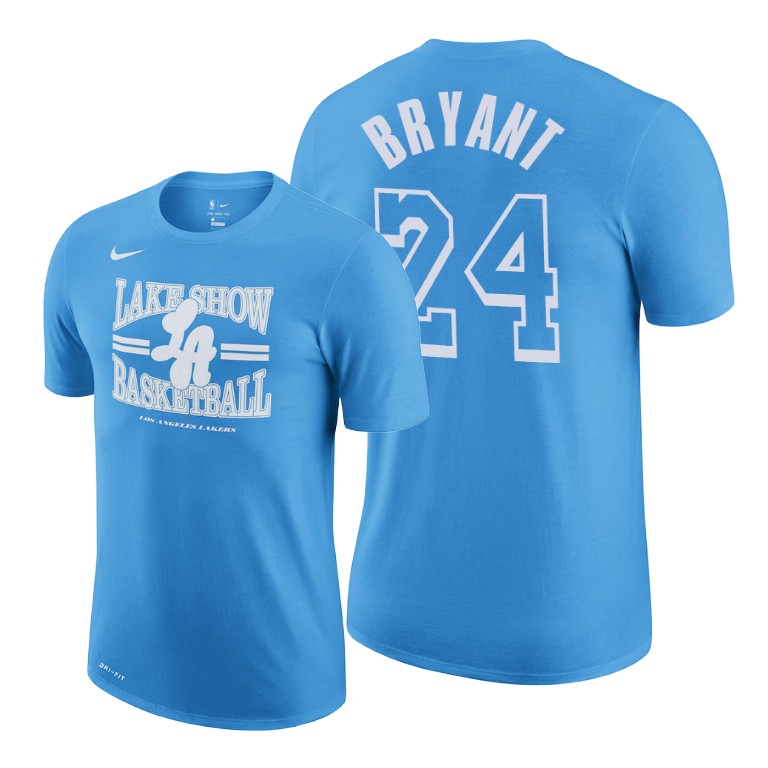 Men's Los Angeles Lakers Kobe Bryant #24 NBA 2020-21 City Edition Blue Basketball T-Shirt GEH4083IA